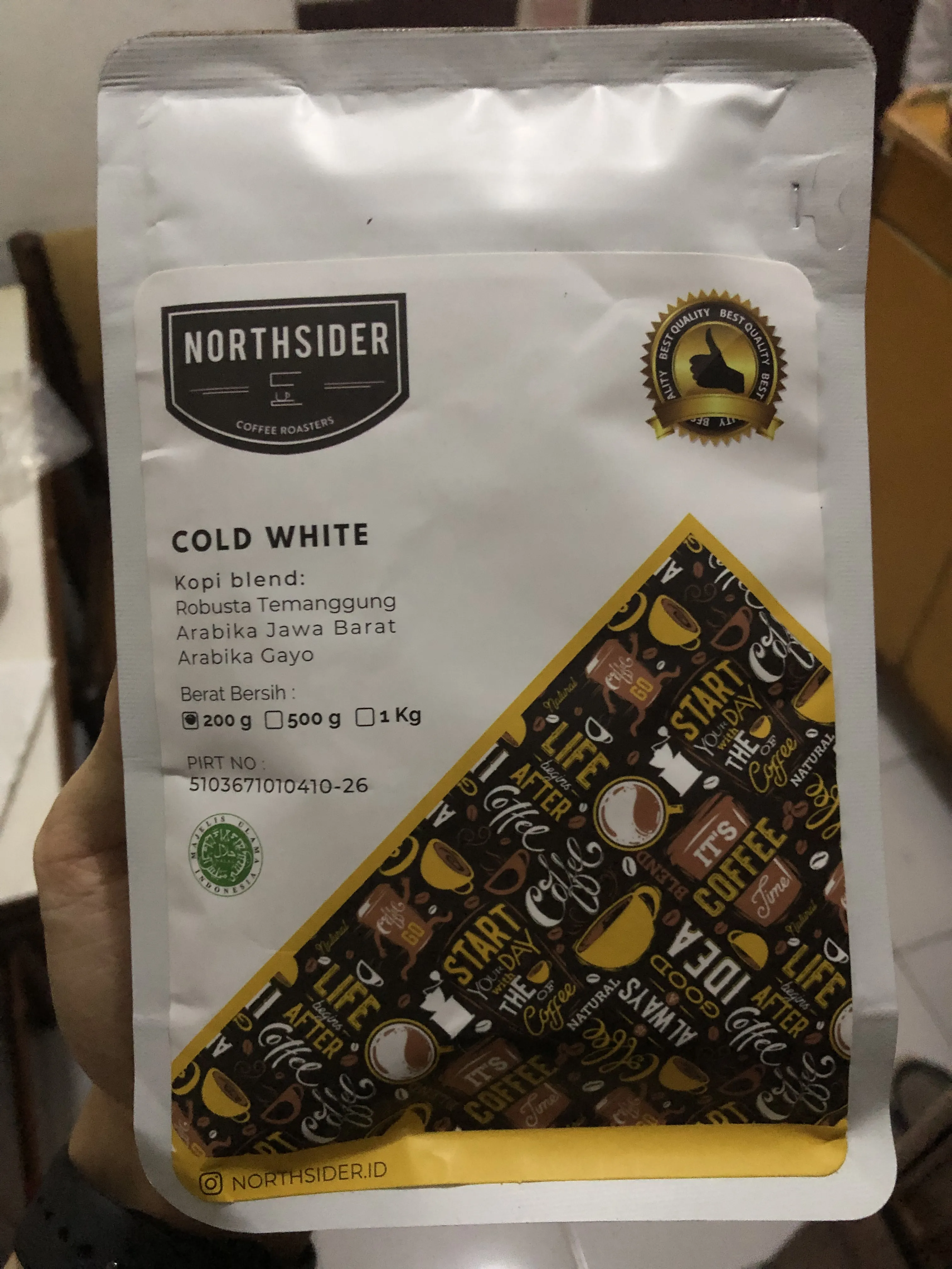 Finally trying out new blend after drinking the same blend for a year, taken at 2023-10-26.