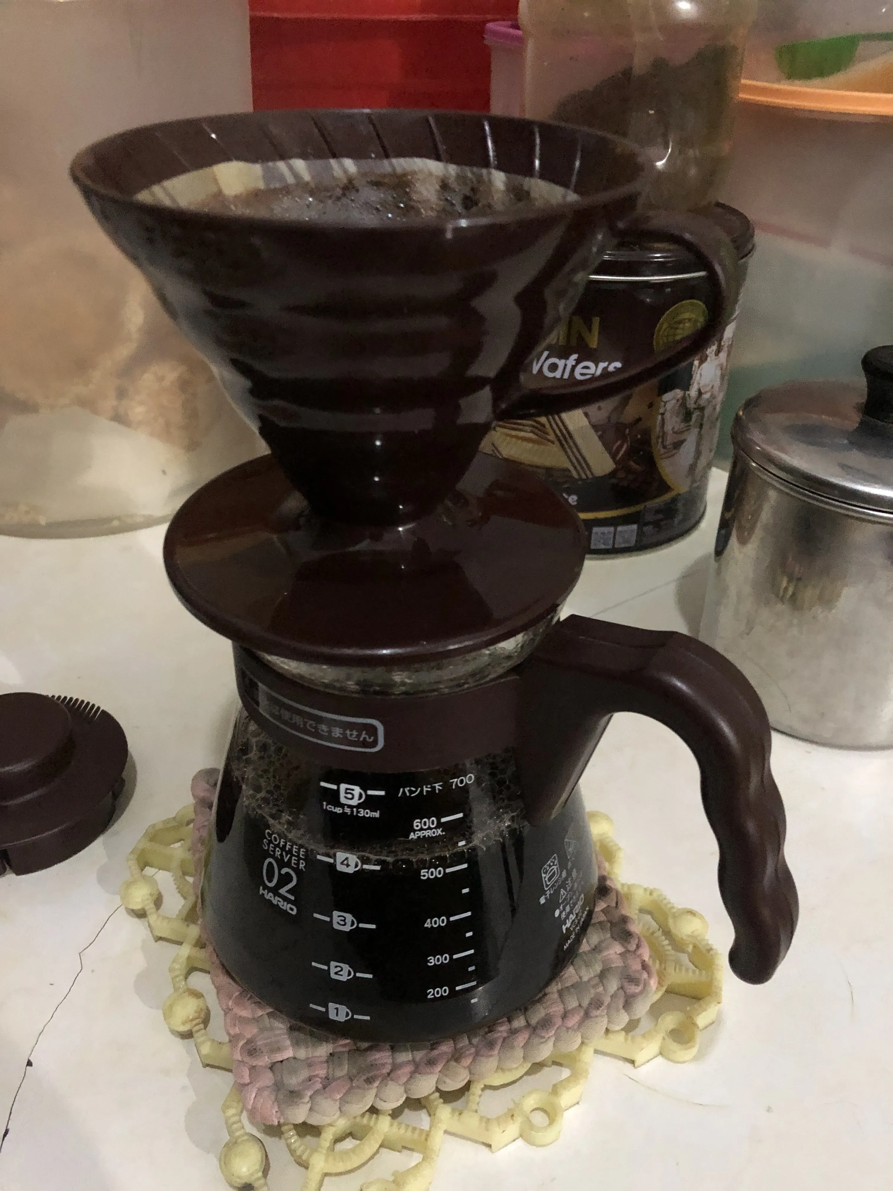 Good old manual coffee dripper.