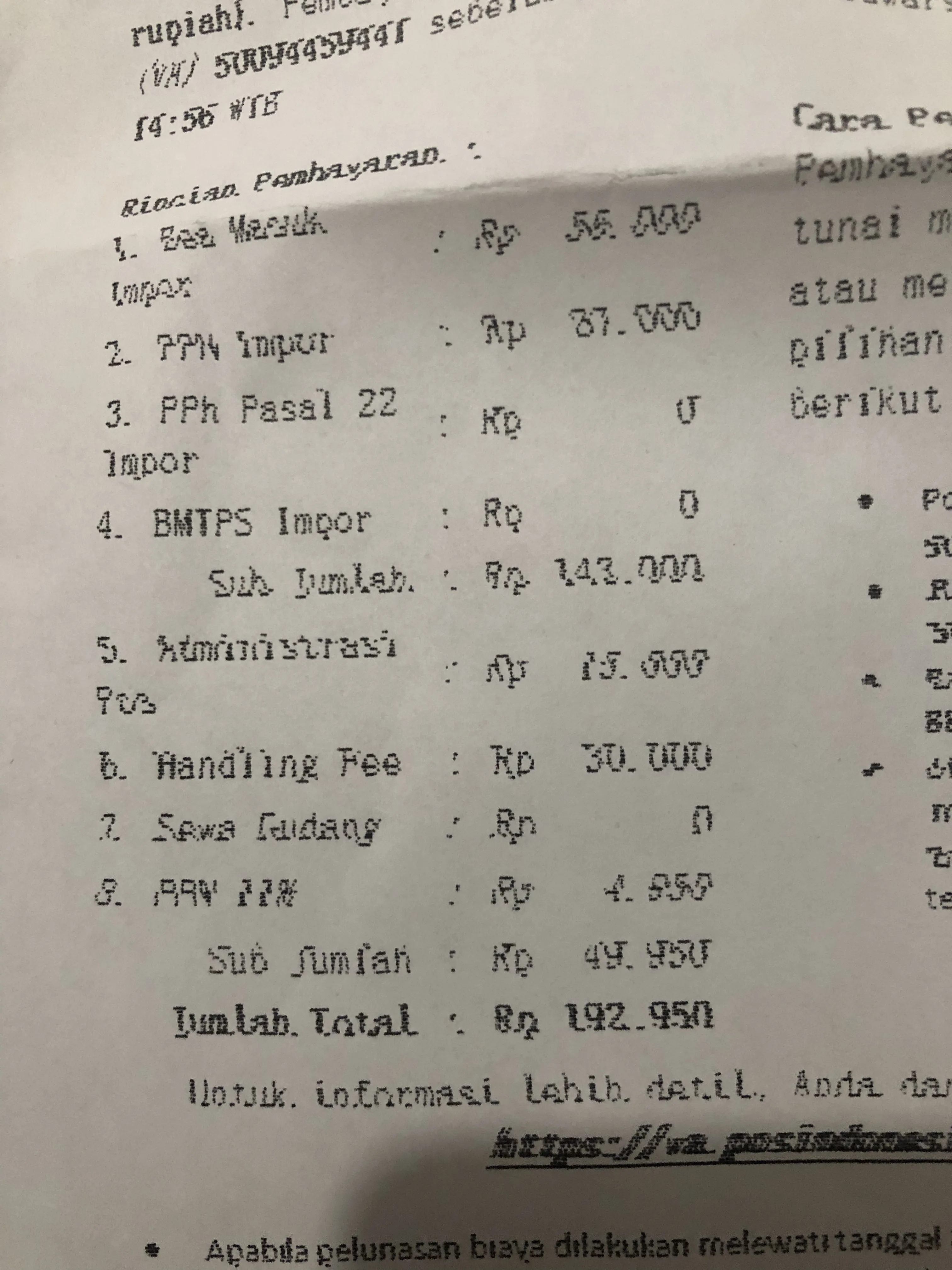 I still don't understand how to calculate import tax on my own. Or how Indonesia's post office does not always give me this tax receipt. At least these days they have package notifications via WhatsApp business account.